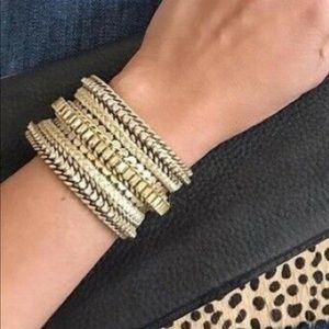 Stella and Dot Phillipa wide gold bracelet
